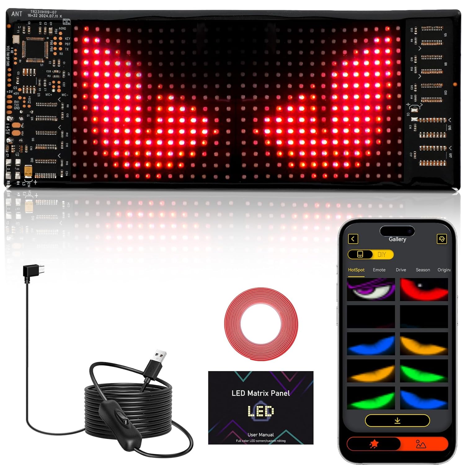 LED eyes decoration for car windshield