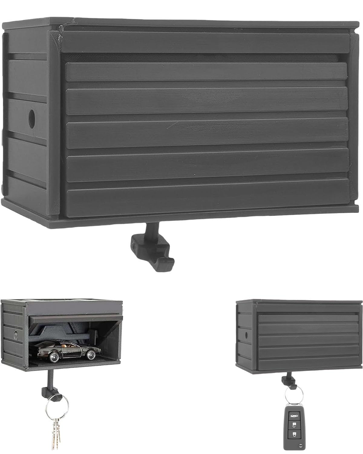 Car garage key holder with keys displayed
